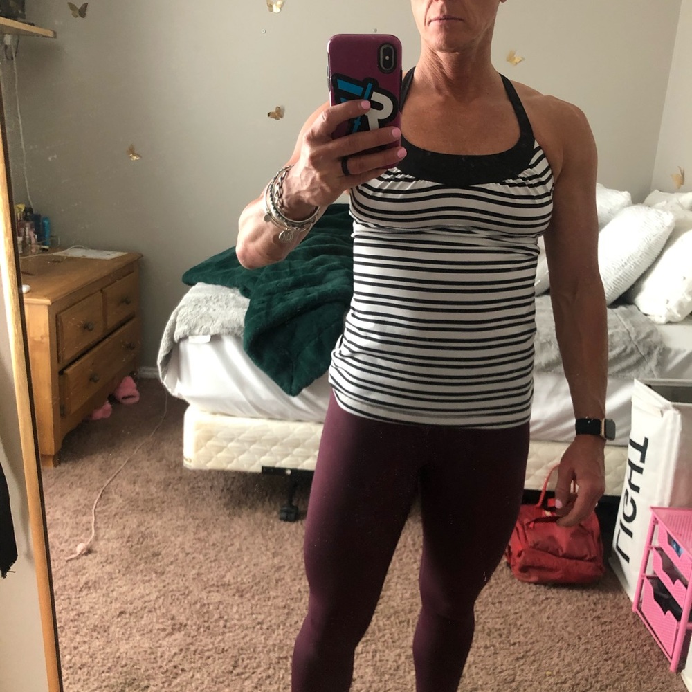 Black and white stripe tank top